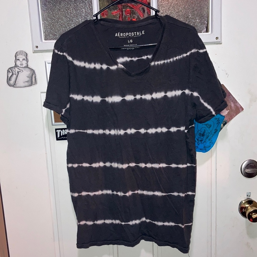 Black and white dye striped shirt Size L